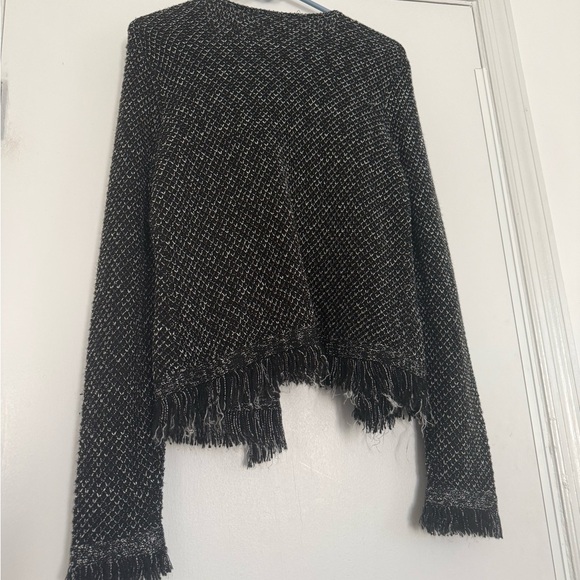 White House Black Market Black Tweed Cardigan Jacket - Picture 5 of 7